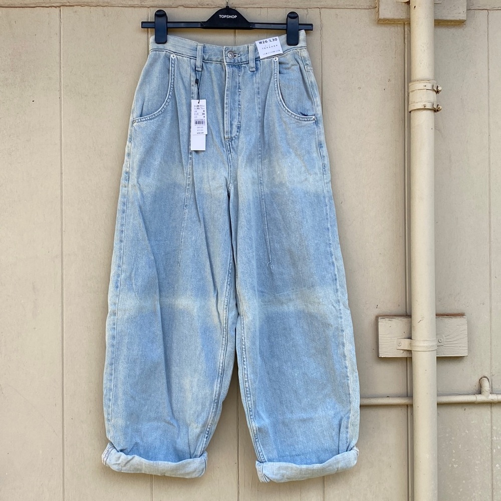 NWT Topshop Lightwash Wide Leg Jeans
